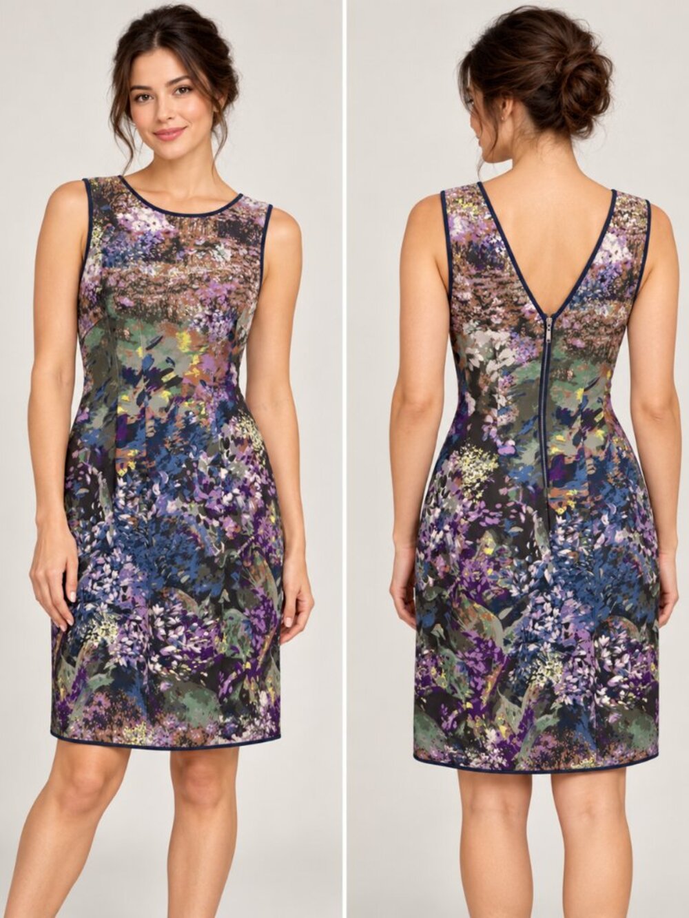 White House Black Market Abstract Floral sleeveless dress size 10